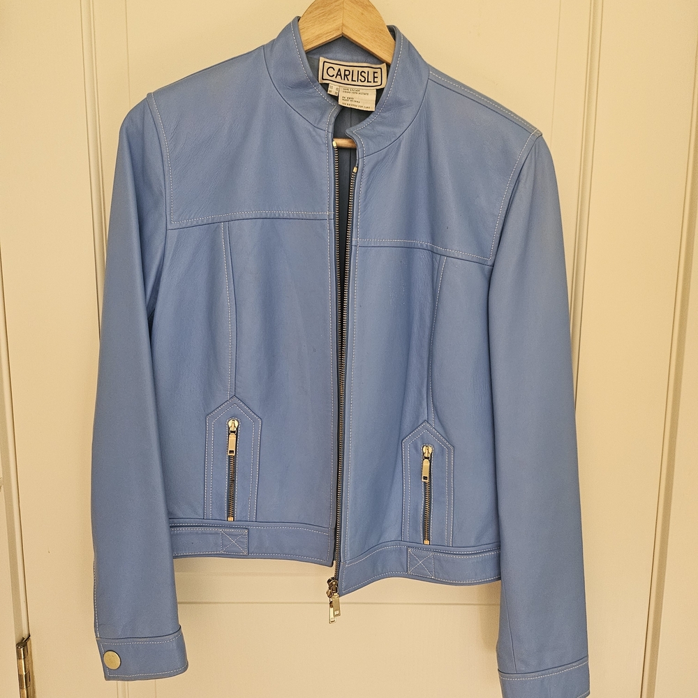Carlisle Light Blue Leather Jacket